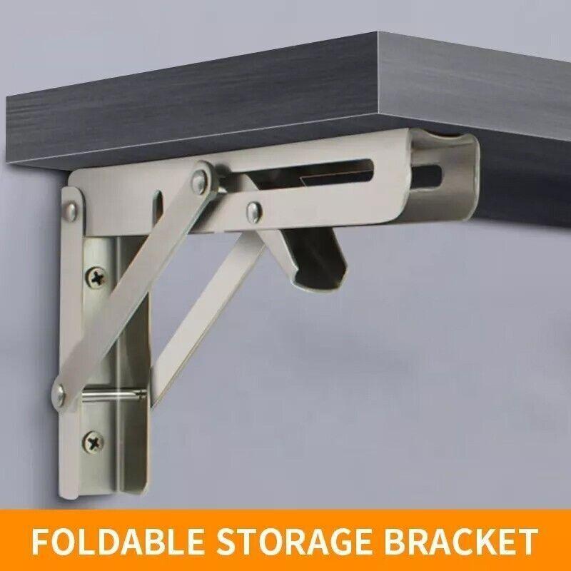 10-20" Heavy-Duty Stainless Steel Folding Table Bracket 200Kg Load - 14In(2PCS) 3