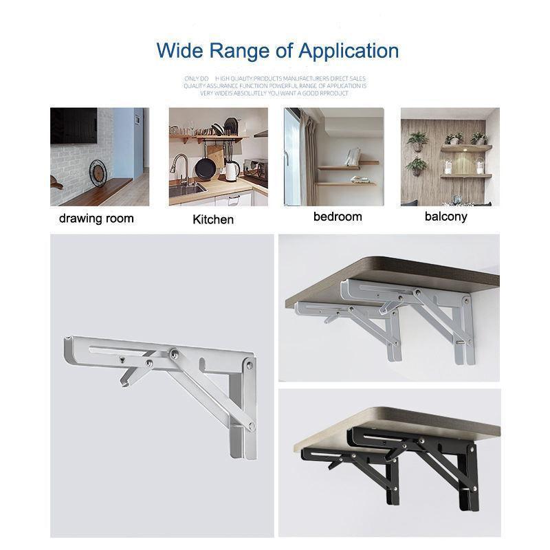 Traderight Table Bracket Folding Stainless Steel 150KG Wall Shelf Bench 2PCS - White 20in 5