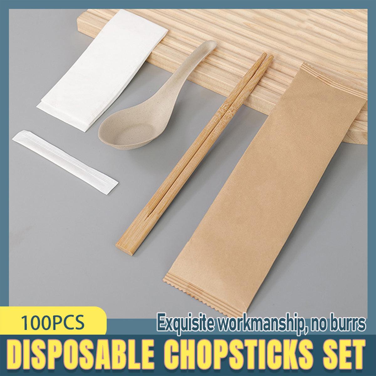 100pcs Disposable Chopsticks Set Four Pair Pack for Home Restaurant Fast Food
