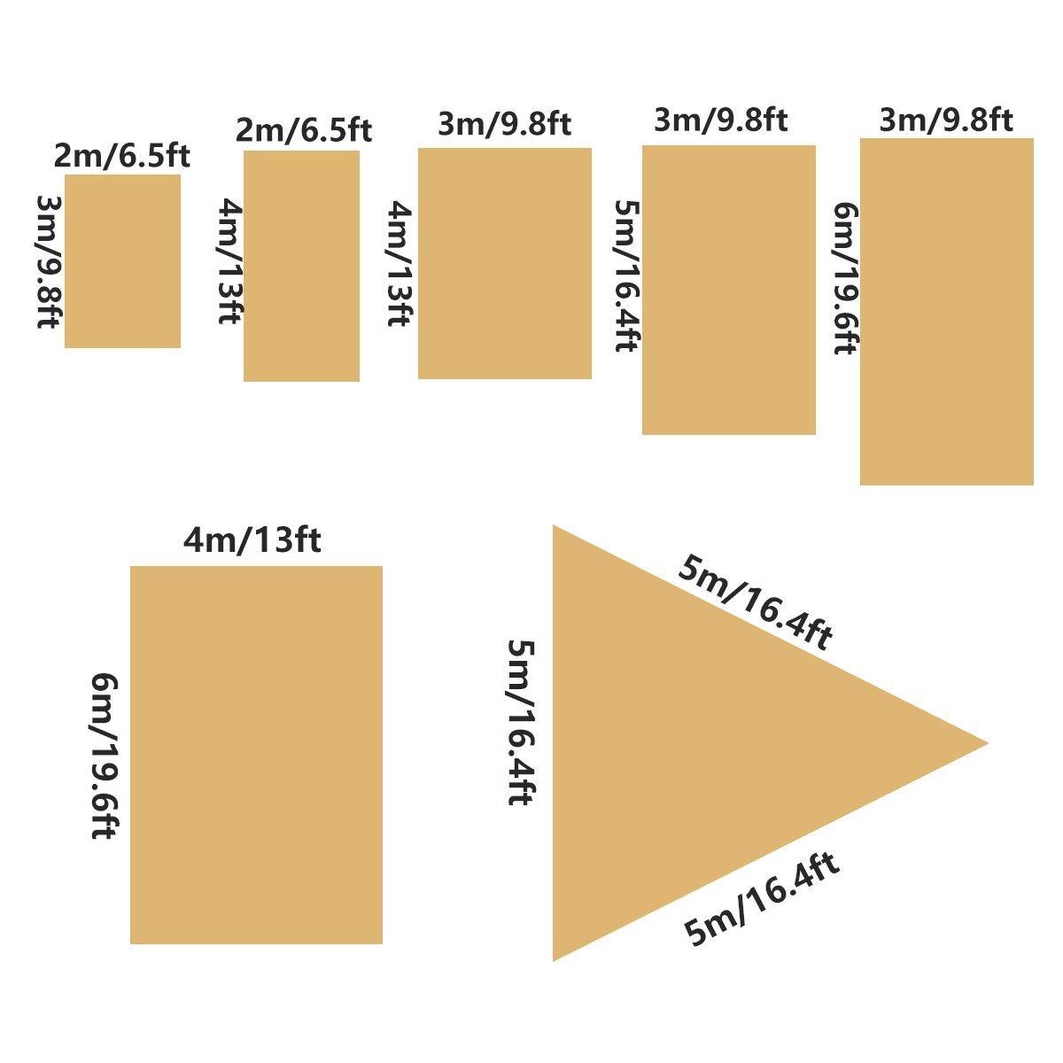 Outdoor Breathable Shade Sail Canopy Triangle Square Patio Garden Sun Shade - 3*6m（Rectangular） 3