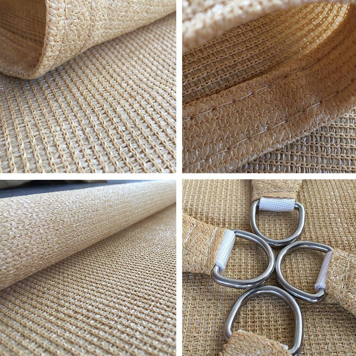 Outdoor Breathable Shade Sail Canopy Triangle Square Patio Garden Sun Shade - 3*6m（Rectangular） 4