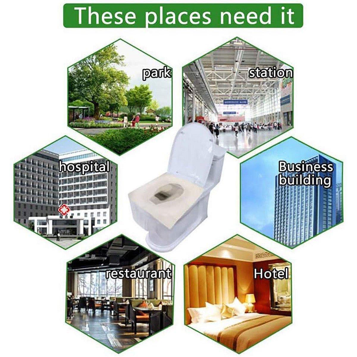 10PCS Disposable Soluble Water Toilet Seat Cover Travel Portable Hygiene Mat 4