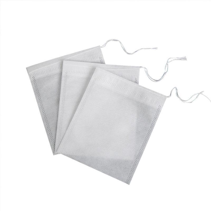 50PCS Empty Tea Filter Bags Drawstring Disposable Herb Spice Soup Pouches - 5x7cm