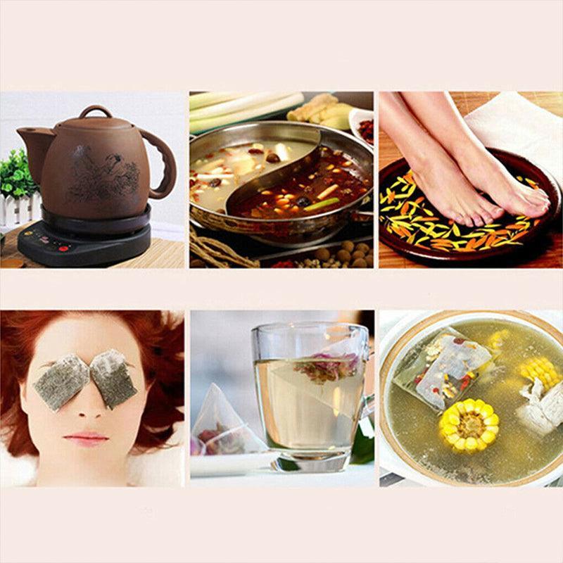 50PCS Empty Tea Filter Bags Drawstring Disposable Herb Spice Soup Pouches - 5x7cm 4