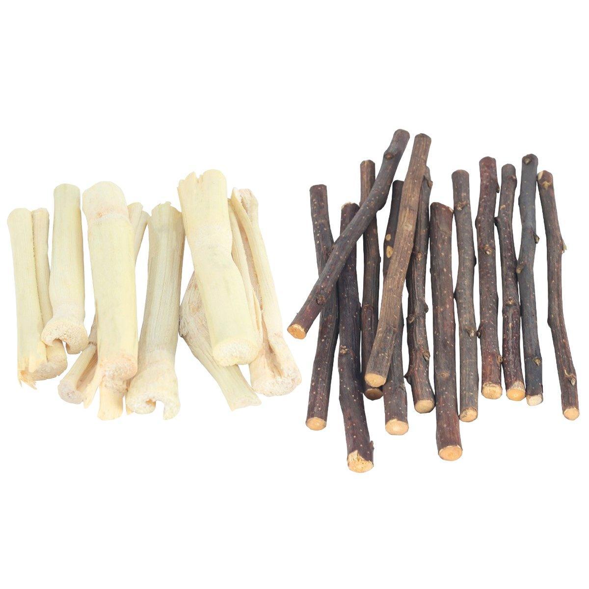 Natural Rabbit Molar Snacks Hamster Branches Sweet Bamboo Grinding Teeth Wood - Black