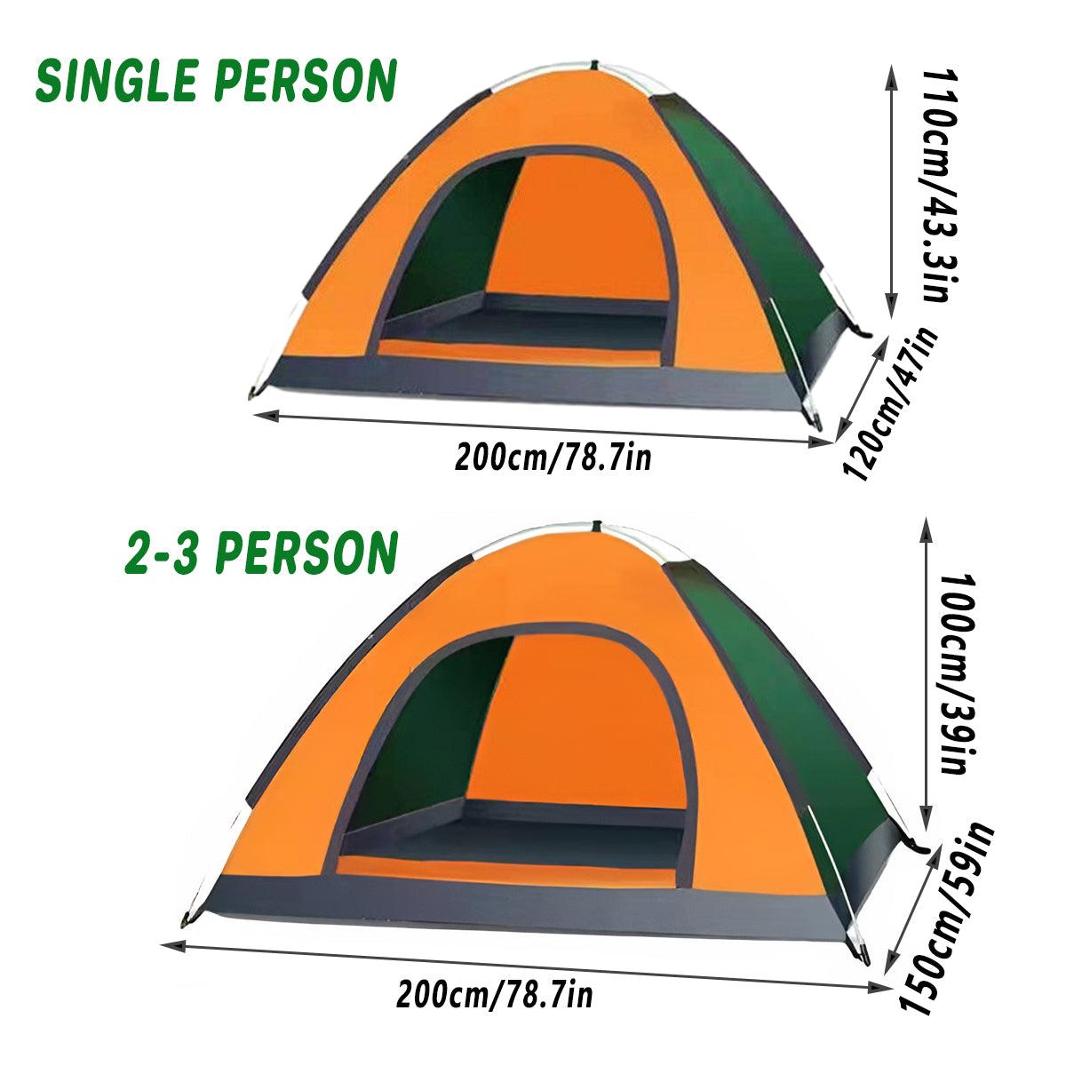 Outdoor Camping Tent Portable Sun Protection Lightweight Quick Setup Shelter - Blue 2-3 Person 3