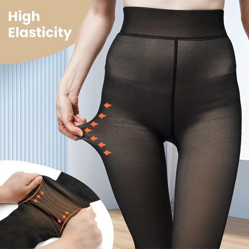 Womens Thermal Lined Translucent Pantyhose Winter Warm Fleece Tights Stockings - Nude-220g 3