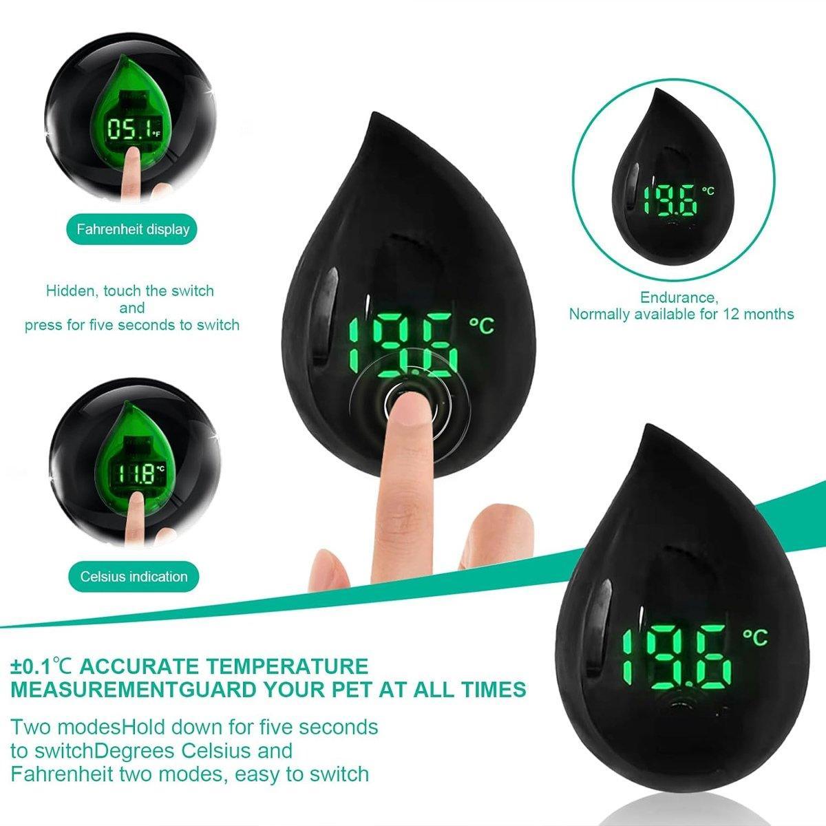 Mini Digital Fish Tank Thermometer High Precision Aquarium Temperature Gauge - Black 4