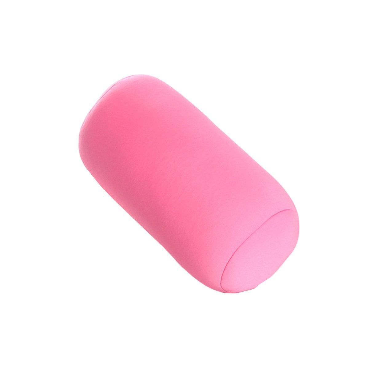 Solid Color Cylindrical Foam Particle Pillow Multi-Functional Neck Waist Support - Black 10