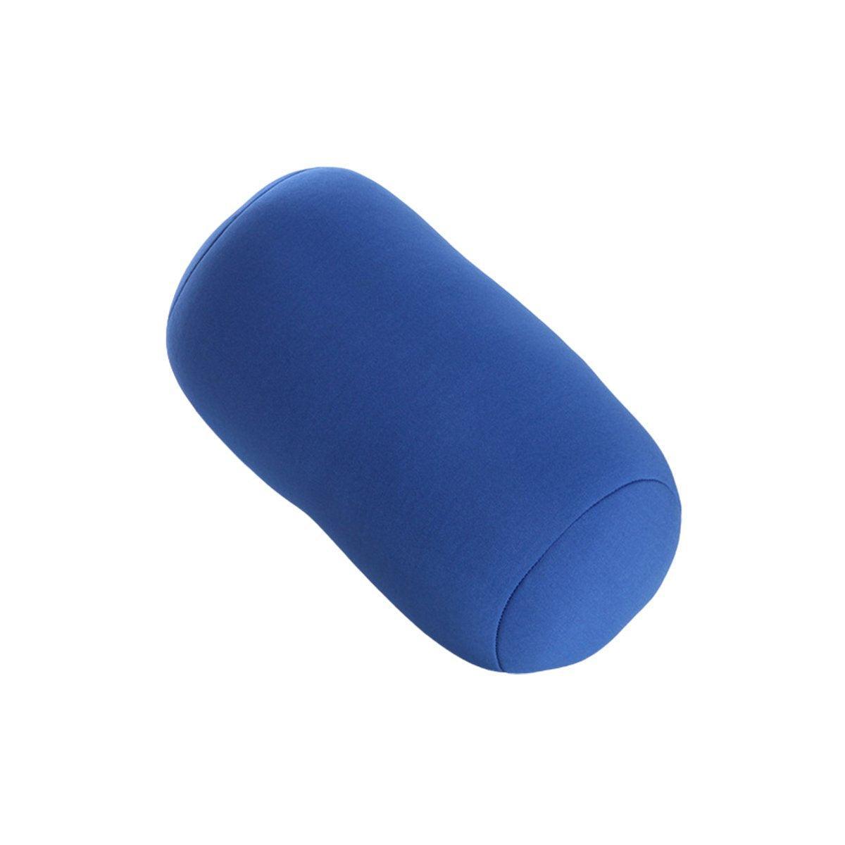 Solid Color Cylindrical Foam Particle Pillow Multi-Functional Neck Waist Support - Blue 7