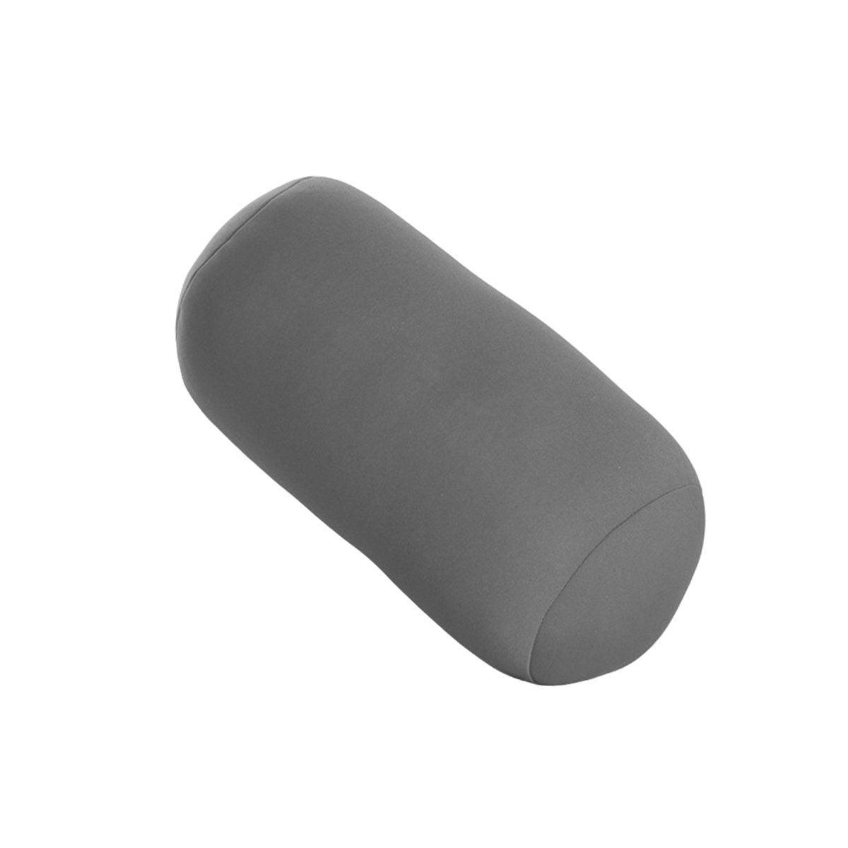 Solid Color Cylindrical Foam Particle Pillow Multi-Functional Neck Waist Support - Grey 11