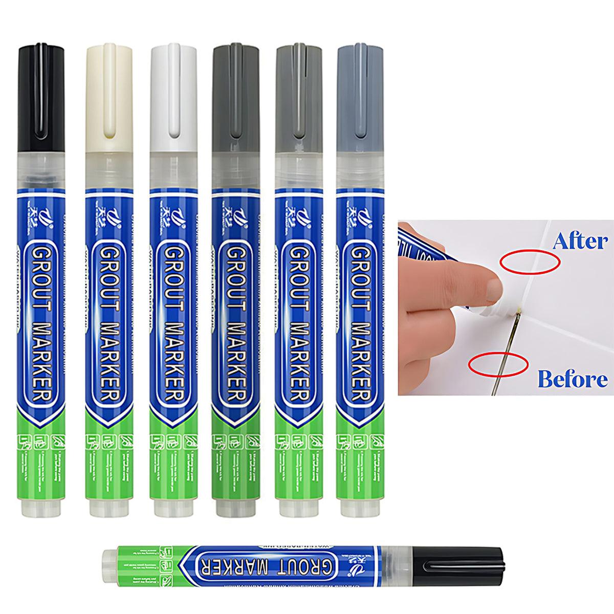 6Colours Tile Repair Pen Styling Wall Gap Grout Refresher Marker Bathroom - Grey 3