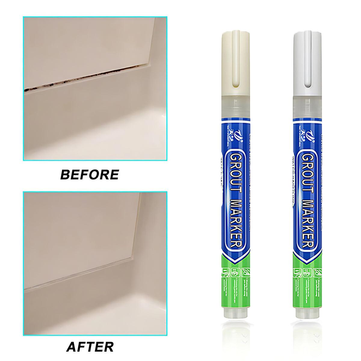 6Colours Tile Repair Pen Styling Wall Gap Grout Refresher Marker Bathroom - Light Grey 5