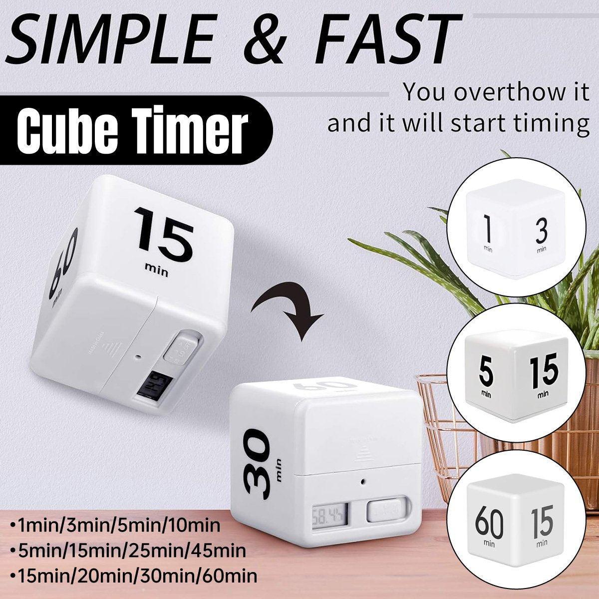 Cubic Timer for Students Time Management Study Exercise Reminder Tool Adjustable - 15-20-30-60