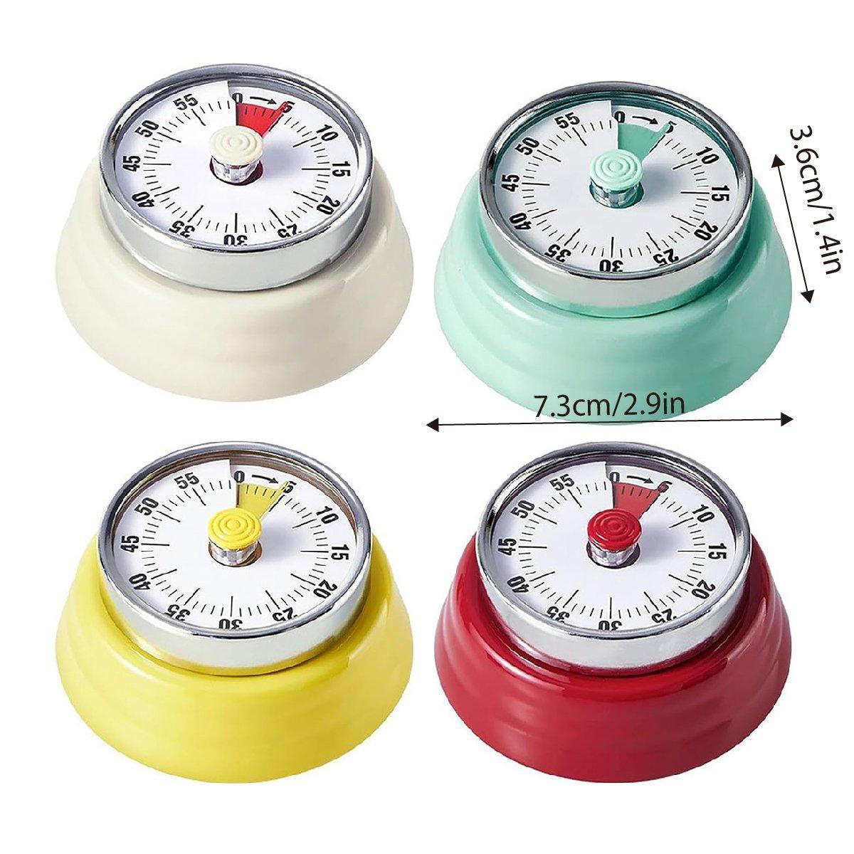 60 Minutes Visual Analog Timer Countdown Clock Time Management Kitchen Tool - Red 3