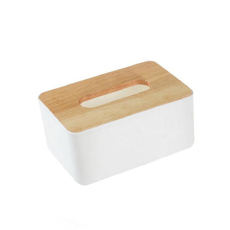 Wooden Lid Tissue Storage Box Dispenser for Napkins Desk Paper Holder Organiser - Blue 6