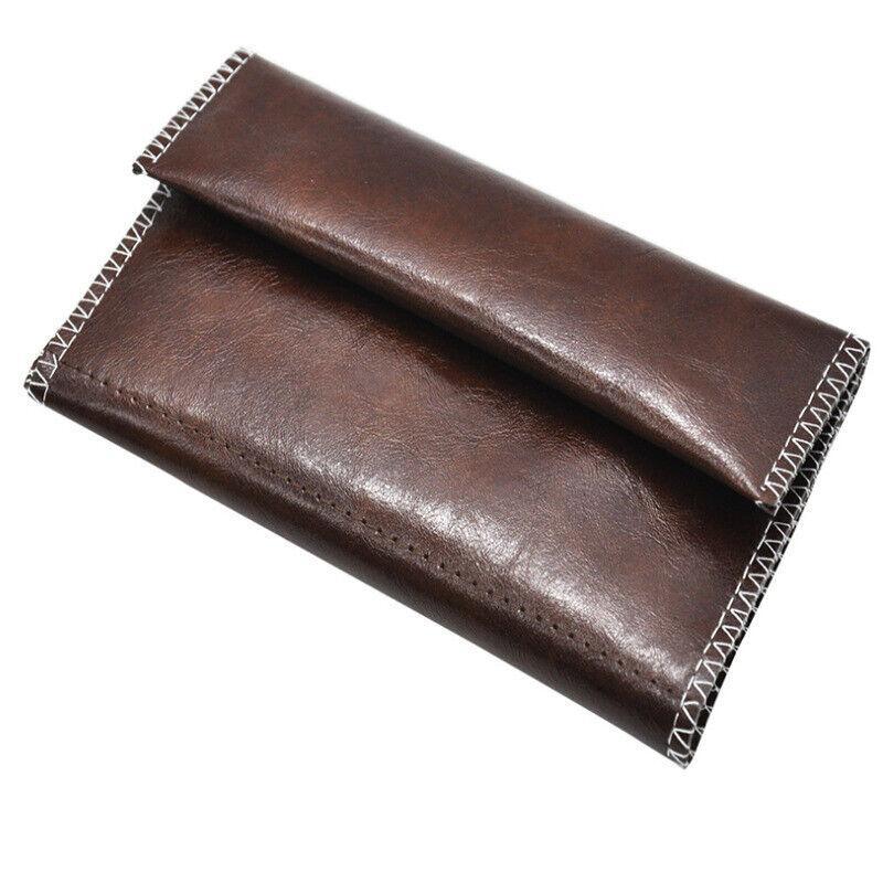 Brown Leather Cigarette Tobacco Pouch Holder Bag Case Paper Great Gift Au Stock