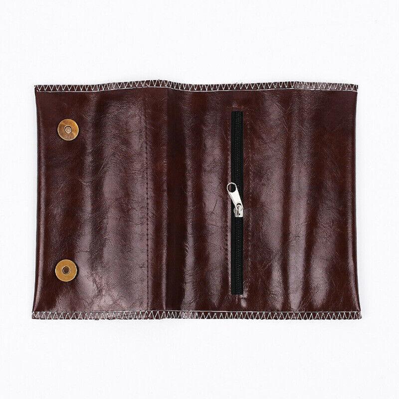 Brown Leather Cigarette Tobacco Pouch Holder Bag Case Paper Great Gift Au Stock 4