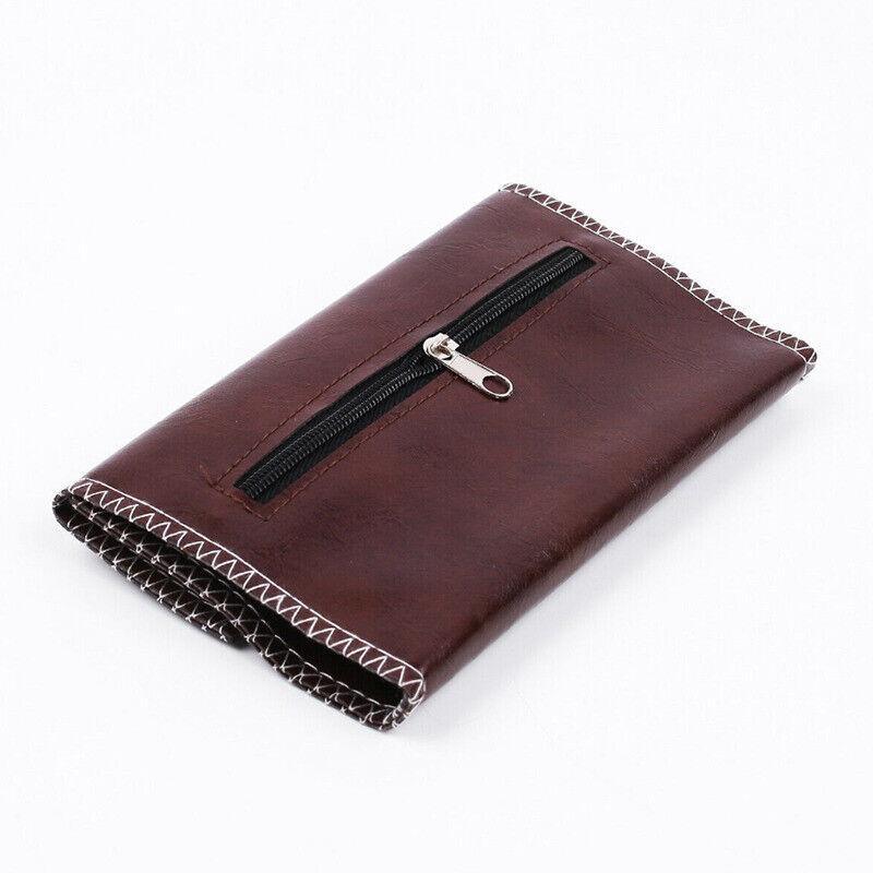 Brown Leather Cigarette Tobacco Pouch Holder Bag Case Paper Great Gift Au Stock 5