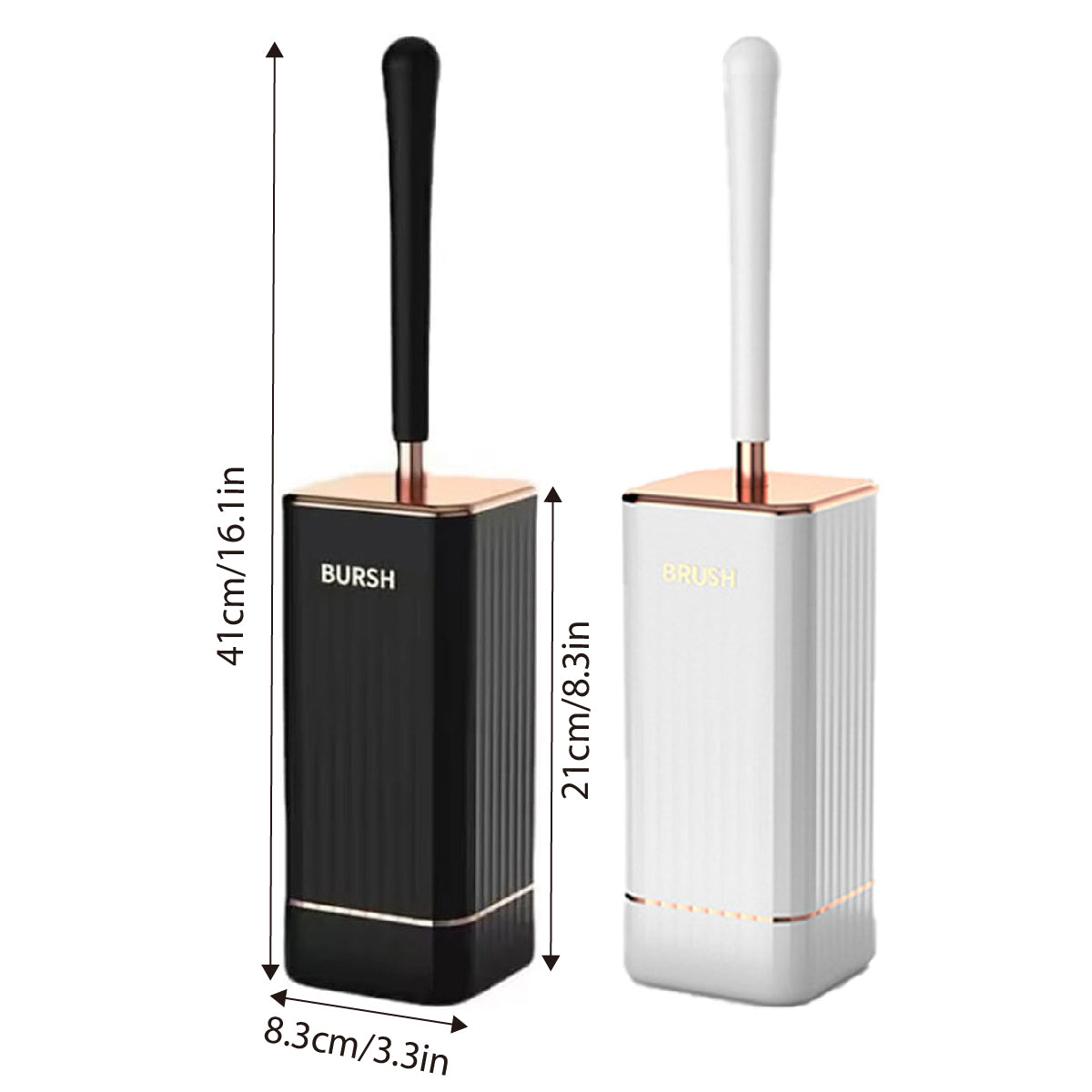 Wall Mounted Toilet Brush Holder Set Bathroom Cleaning Brush for Home Restroom - Black 3