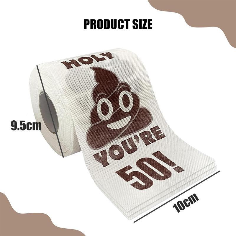 Prank Gag Printed Poop Funny Toilet Paper Roll Novelty Gag Gift for Pranks - 50old 3