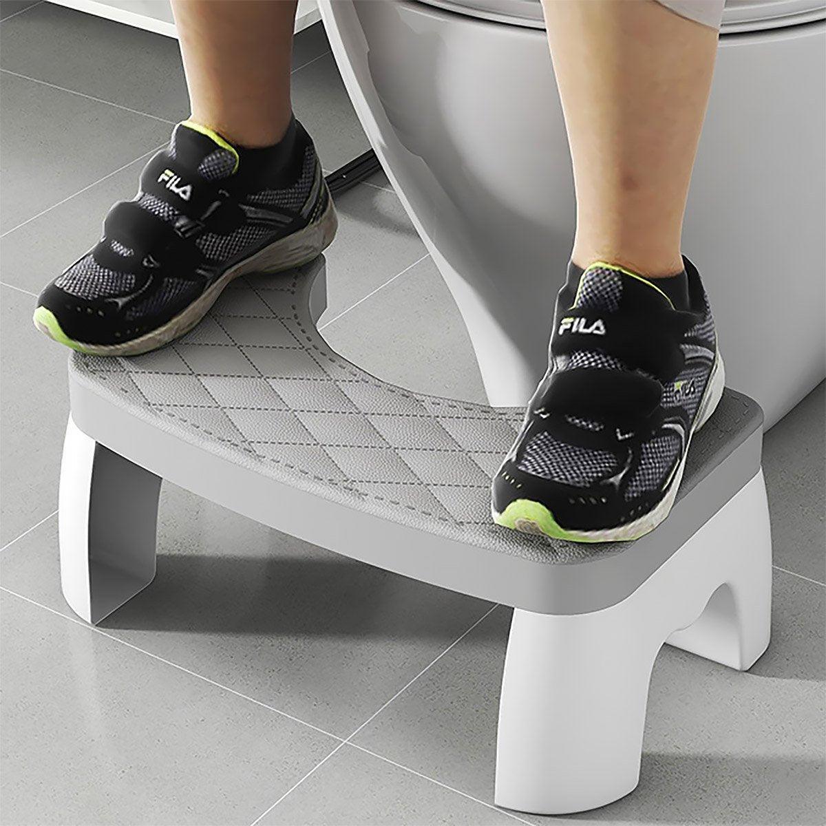 Toilet Stool Anti-Slip Bathroom Footstool for Home Use with Stable Support Design - White 4