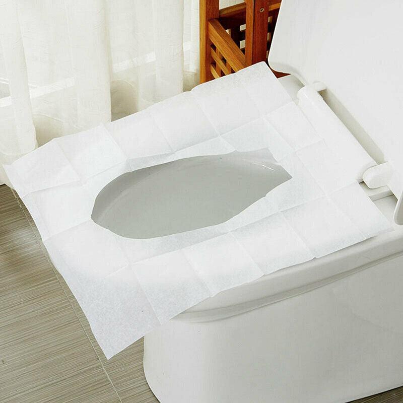 50Pcs Toilet Seat Paper Covers Disposable Sanitary Travel Biodegradable Hygienic 4