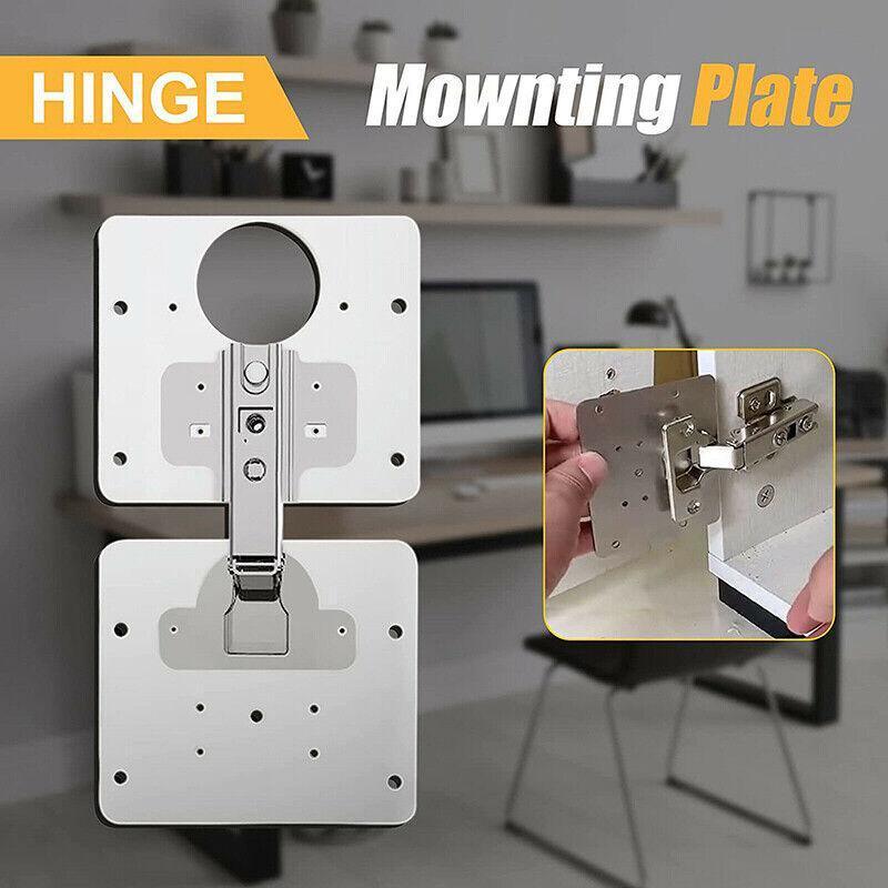 Hinge Repair Plate Rust Resistant Steel Furniture Cupboard Repair Mount Tool - 1SET 4