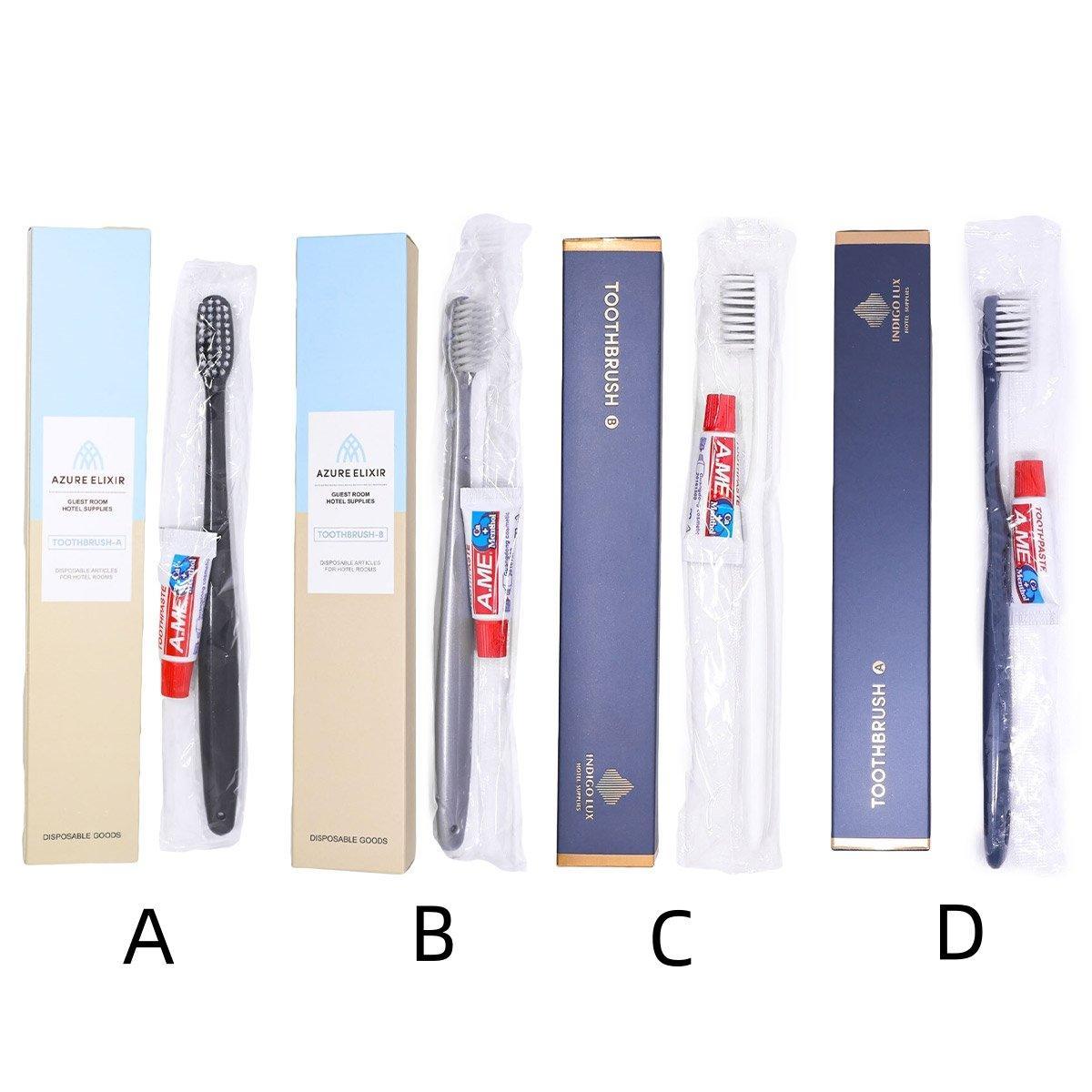 Star Hotel Toiletries Toothbrush and Toothpaste Set for Guesthouse Travel Use - C 4