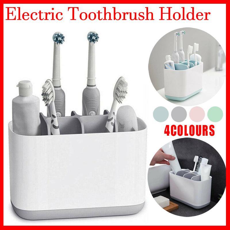 Electric Toothbrush Holder Bathroom Caddy Storage Large Multifunction Organizer - Grey