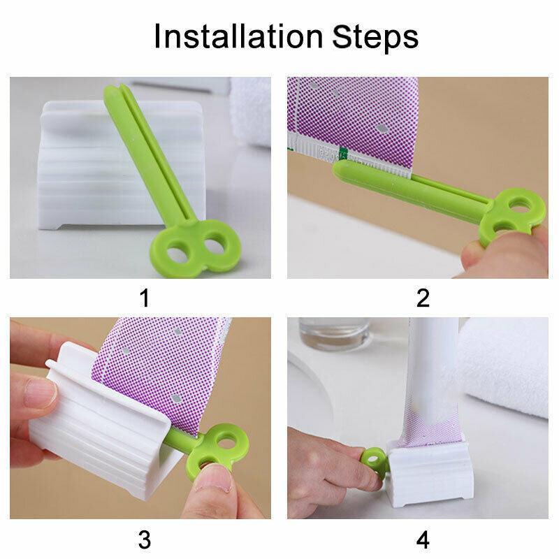 3X Toothpaste Squeezer Bathroom Tube Easy Stand Dispenser Rolling Holder Seat 4