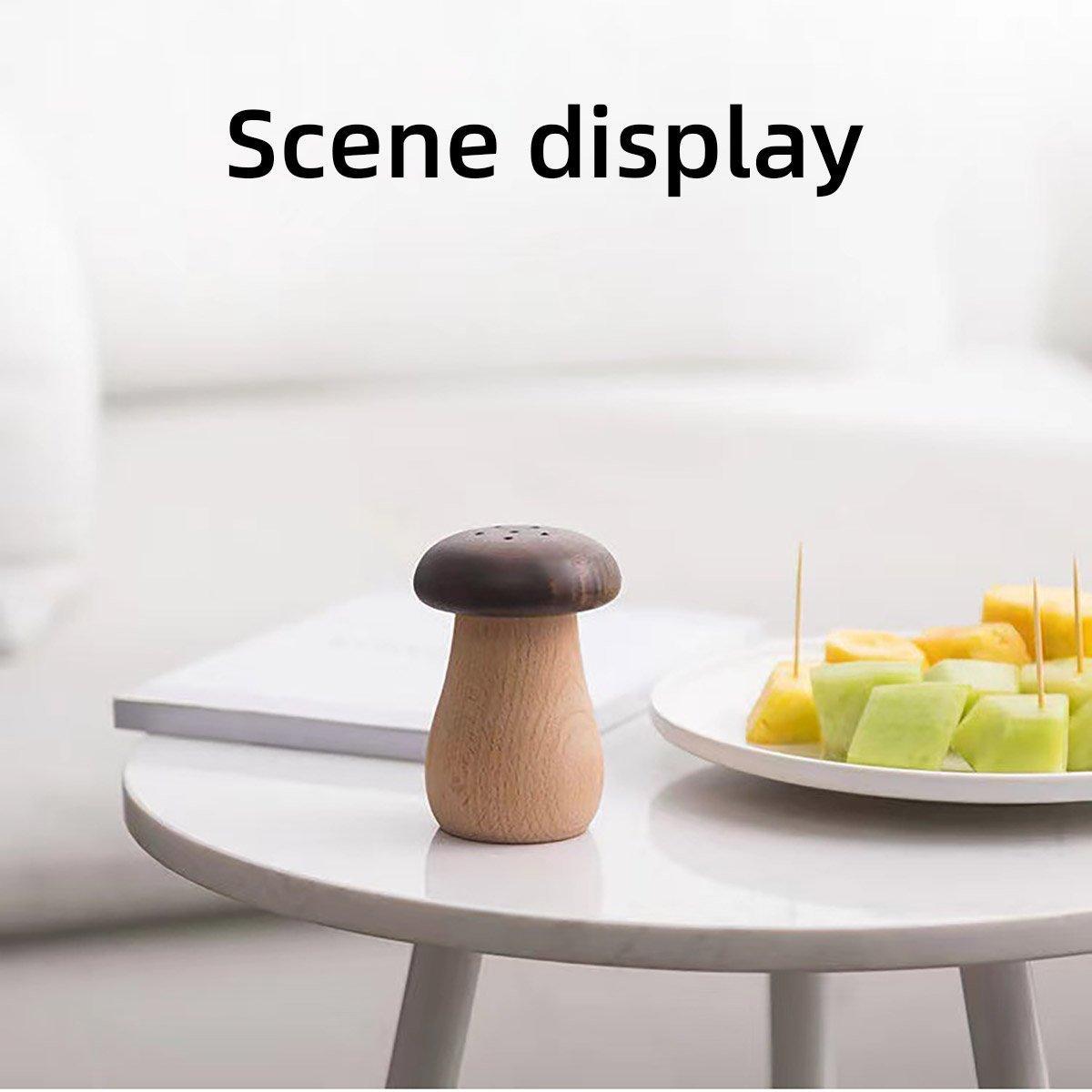 Solid Wood Toothpick Holder Black Walnut Beech Cute Mushroom Toothpick Box 5