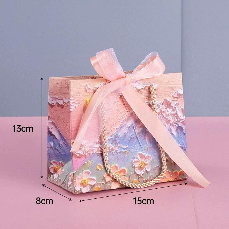 10pcs Oil Painting Gift Paper Bags for Birthday and Holiday Gift Packaging Tote - M 3
