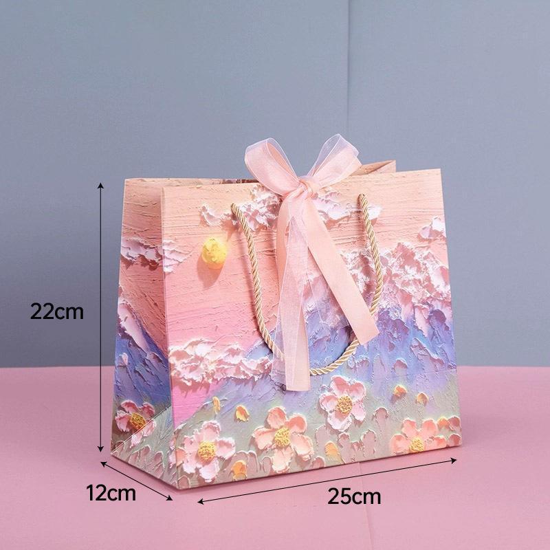10pcs Oil Painting Gift Paper Bags for Birthday and Holiday Gift Packaging Tote - M 4