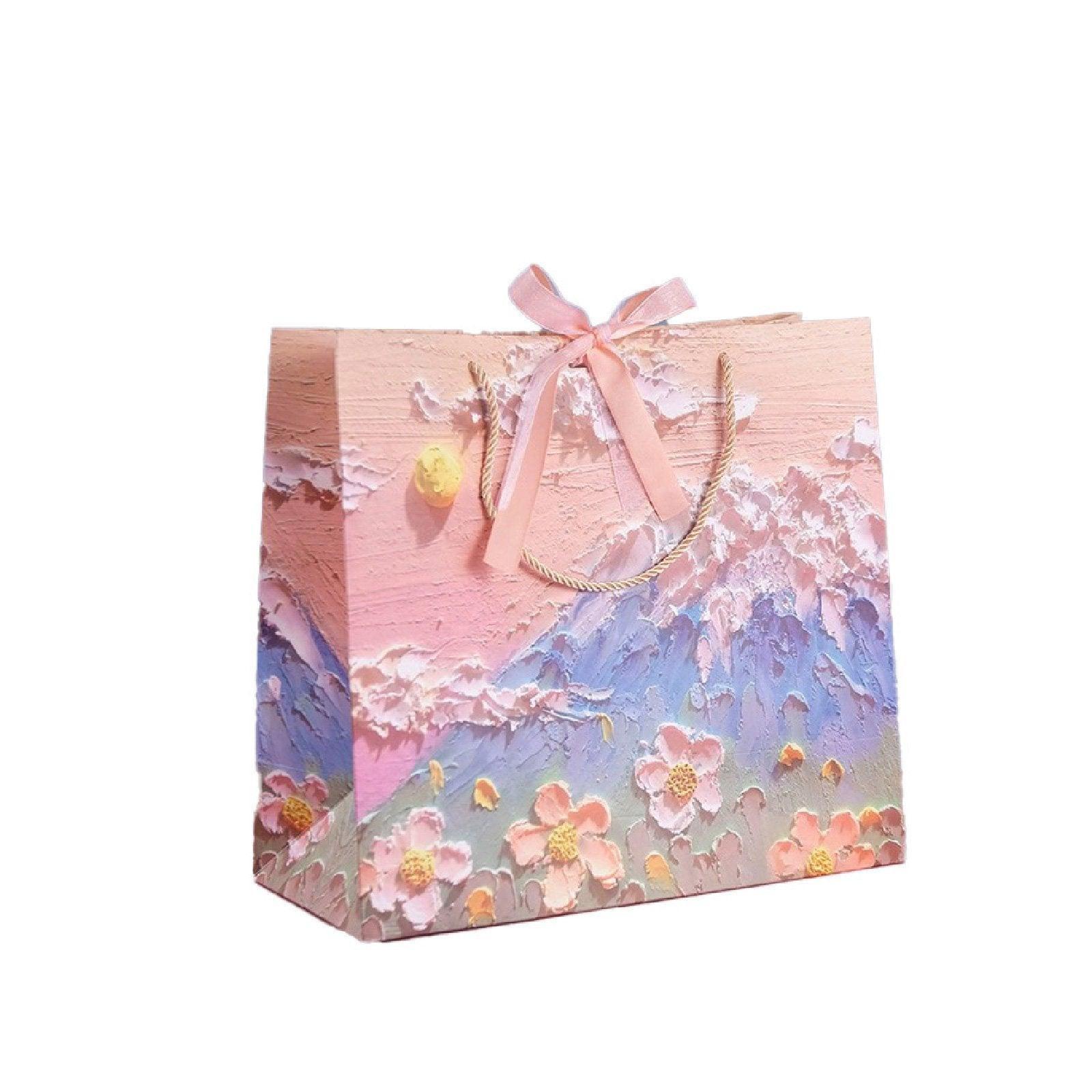 10pcs Oil Painting Gift Paper Bags for Birthday and Holiday Gift Packaging Tote - S 6