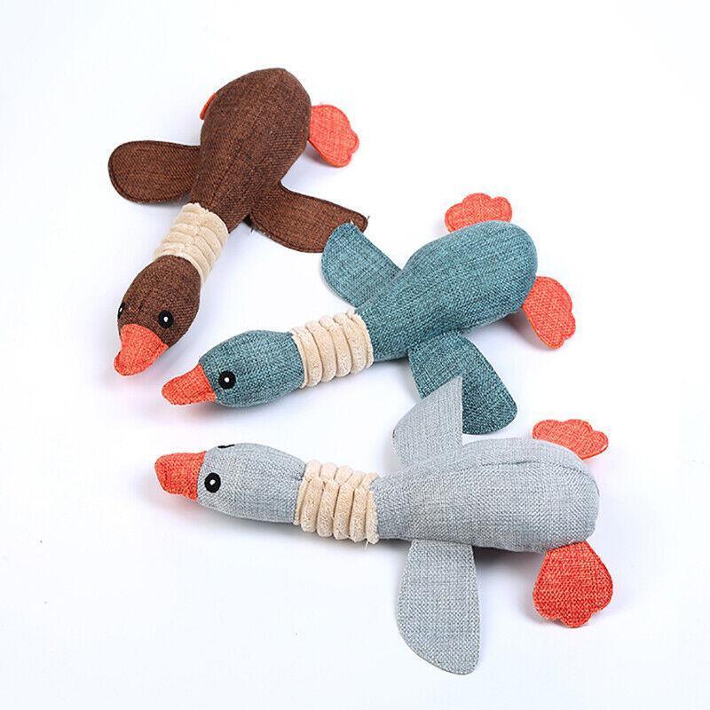 Squeaky Dog Toy Plush Chew Rope Pet Puppy Toys with Squeaker Crinkle for Teething - Brown Donkey 4