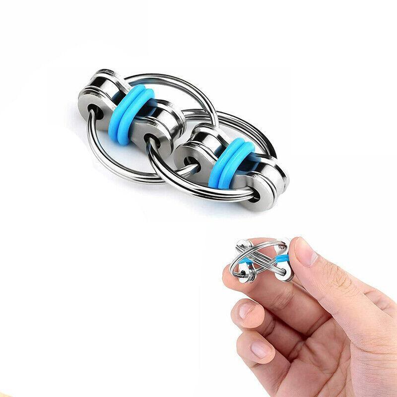 1X Flippy Bike Chain Fidget Toy Stress Relief Sensory - Light Blue 3