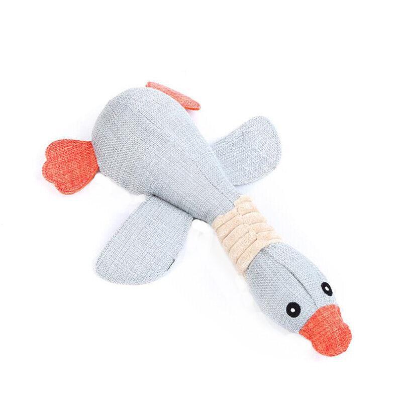 Squeaky Dog Toy Plush Chew Rope Pet Puppy Toys with Squeaker Crinkle for Teething - Dark Goose 10