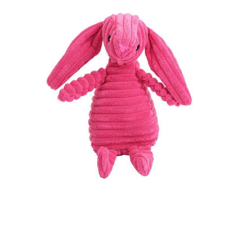 Squeaky Dog Toy Plush Chew Rope Pet Puppy Toys with Squeaker Crinkle for Teething - Pink Chicken 15