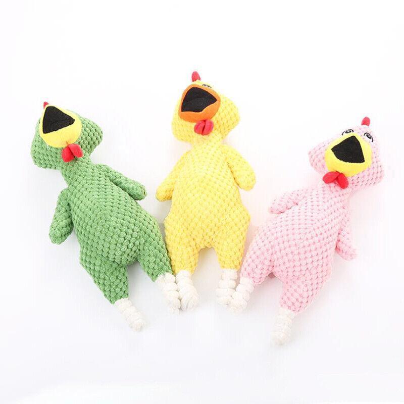 Squeaky Dog Toy Plush Chew Rope Pet Puppy Toys with Squeaker Crinkle for Teething - White Donkey 3