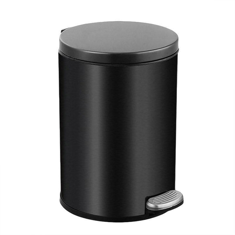 Trash Can Double Layer Foot Pedal Design with Lid Household Bin Kitchen Bathroom - Black 8