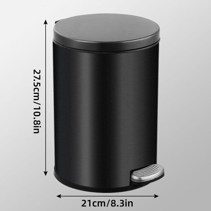 Trash Can Double Layer Foot Pedal Design with Lid Household Bin Kitchen Bathroom - White 3