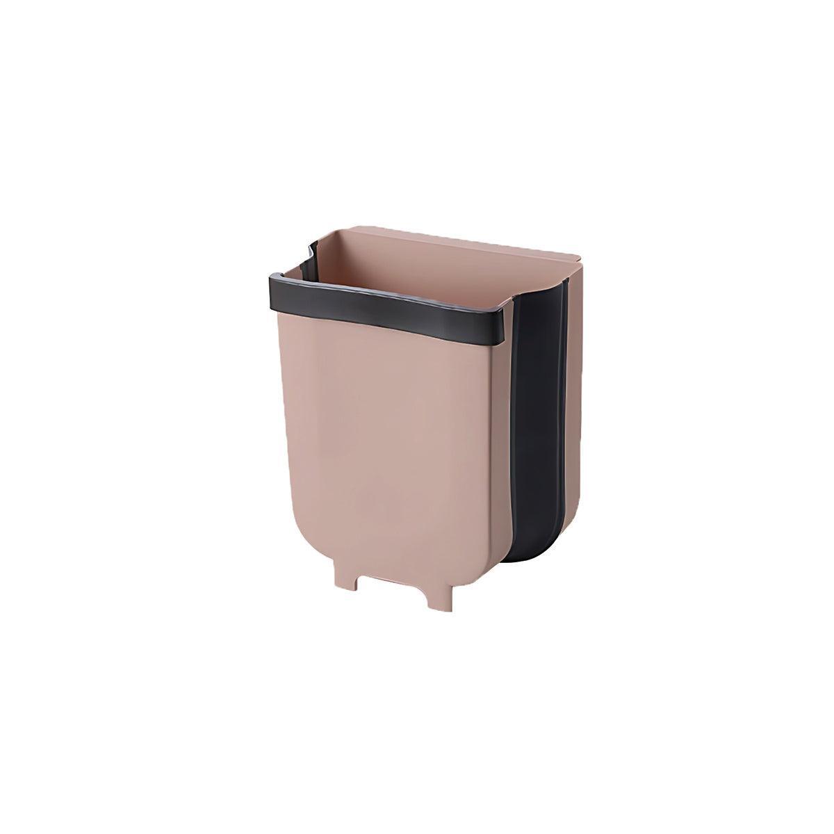 9L Hanging  Bin Wall Mounted Folding Waste Bin Kitchen Dining Cabinet Trash Can - Khaki 7