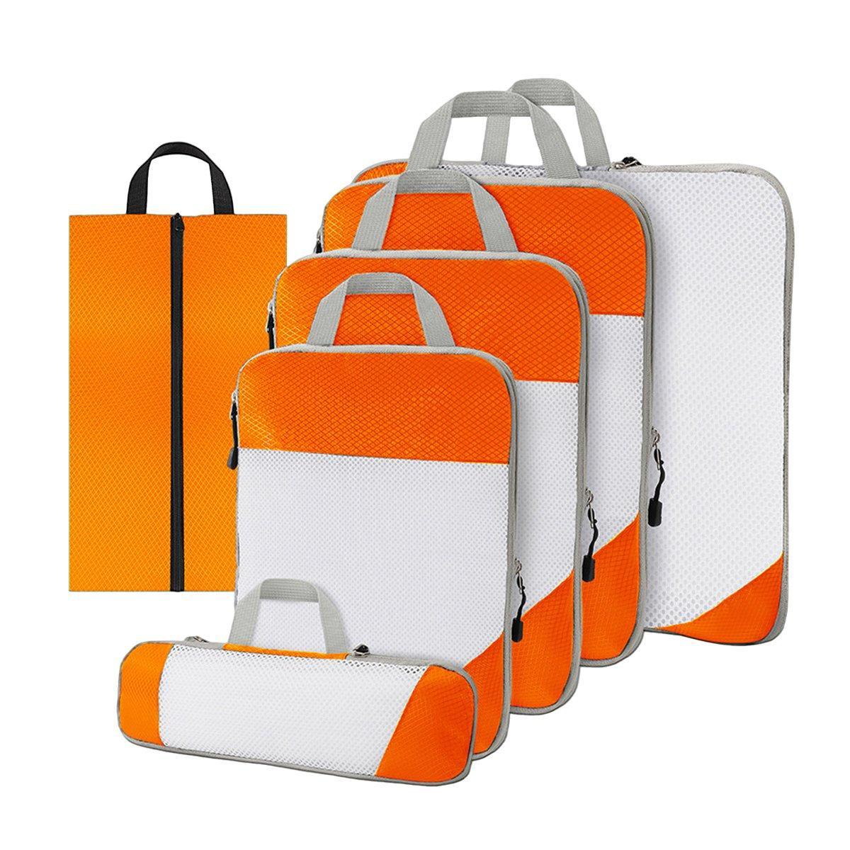 6pcs Mesh Visible Travel Storage Set Waterproof Nylon Compressible Storage Bags - Sky Blue 8