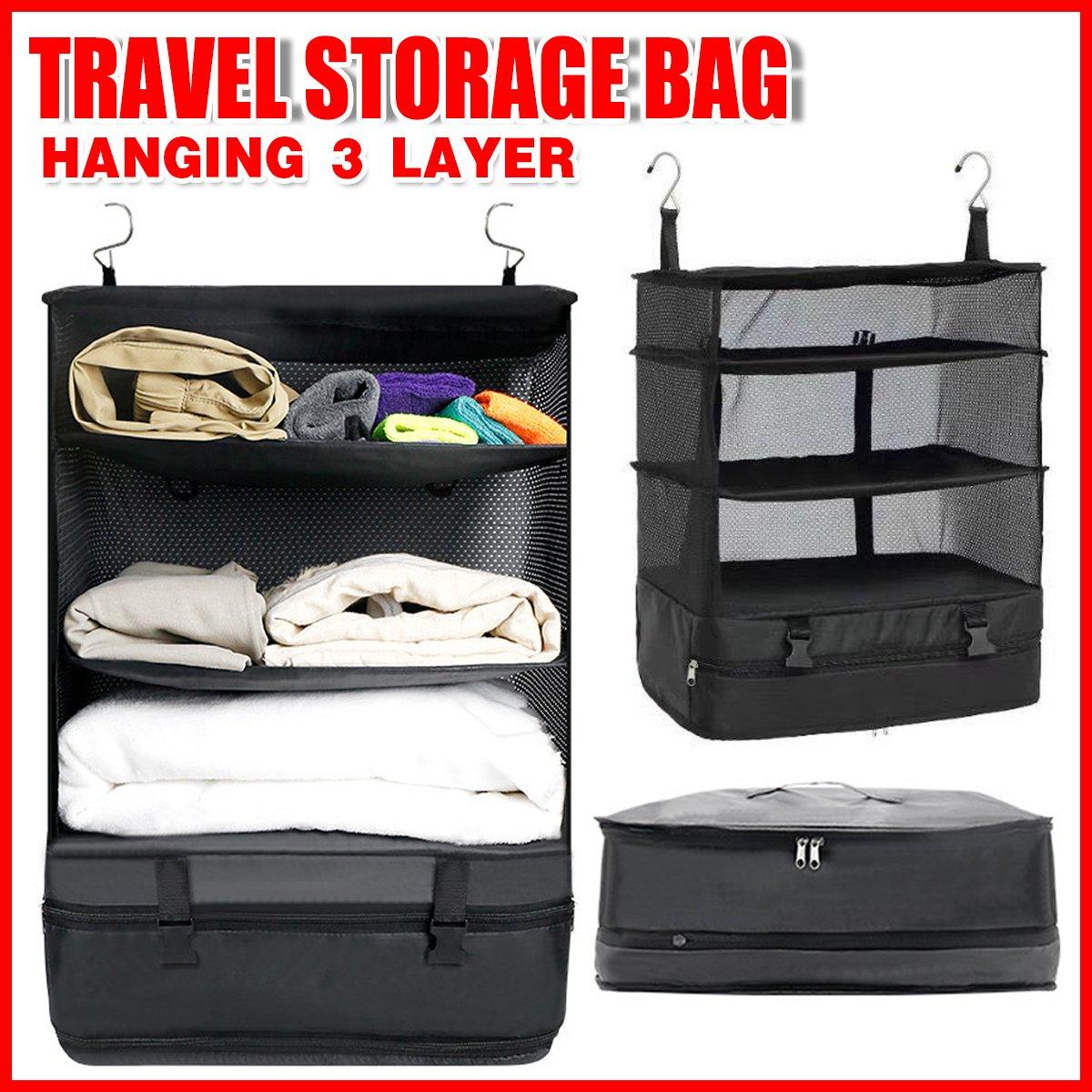 Foldable Clothes Organizer Wardrobe Hanging Storage Bag Convenient Space Saver