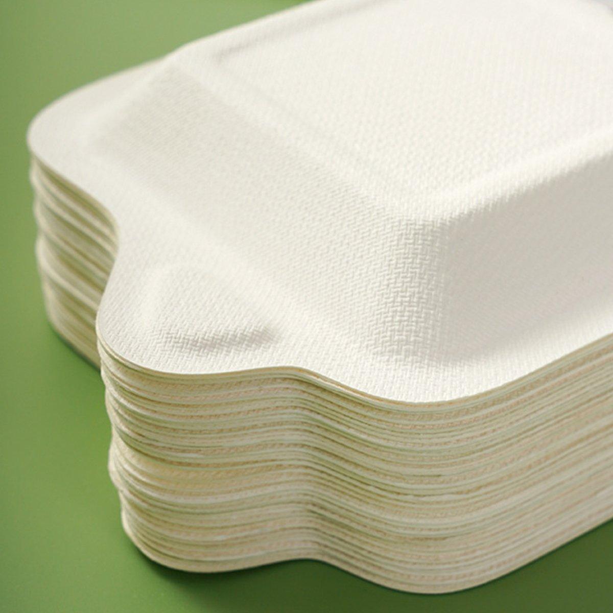 100PCS Degradable Paper Plates Thickened White Rectangular Cake Paper Plate - Square 4