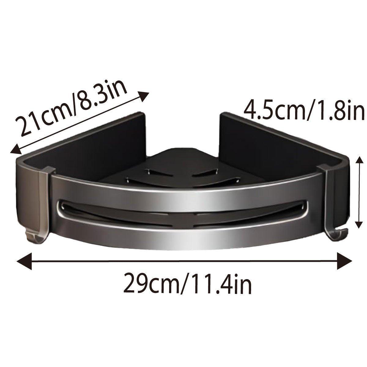 Single Tier Triangle Bathroom Shower Shelf Organizer Rack Wall Mounted Storage 3