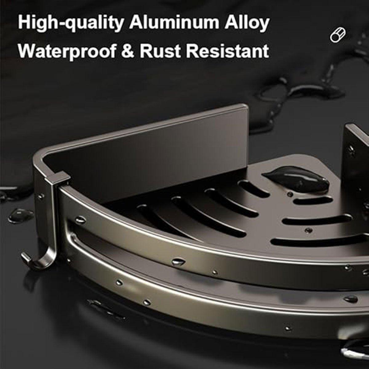 Single Tier Triangle Bathroom Shower Shelf Organizer Rack Wall Mounted Storage 4