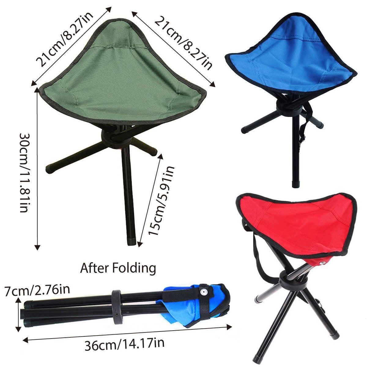 Folding Portable Beach Chair Fishing Stool Outdoor Lightweight Camping Chair - Blue 3