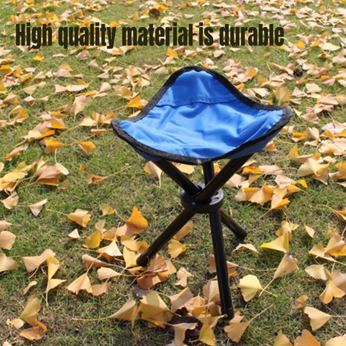 Folding Portable Beach Chair Fishing Stool Outdoor Lightweight Camping Chair - Blue 4